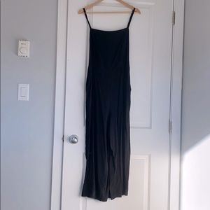 Black wide leg crop romper